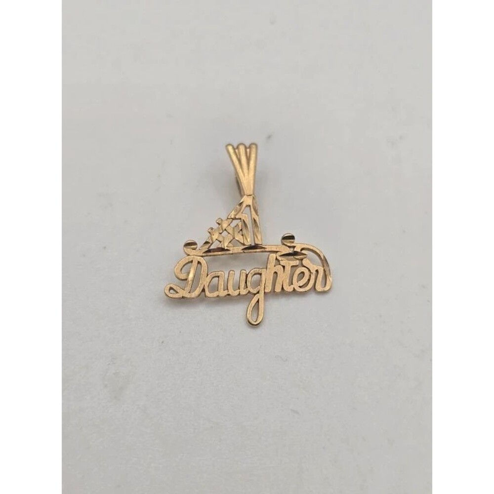 14K Yellow Gold "Daughter" Pendant Charm